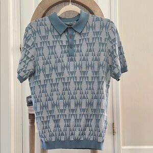 Perry Ellis Light Blue Textured Polo